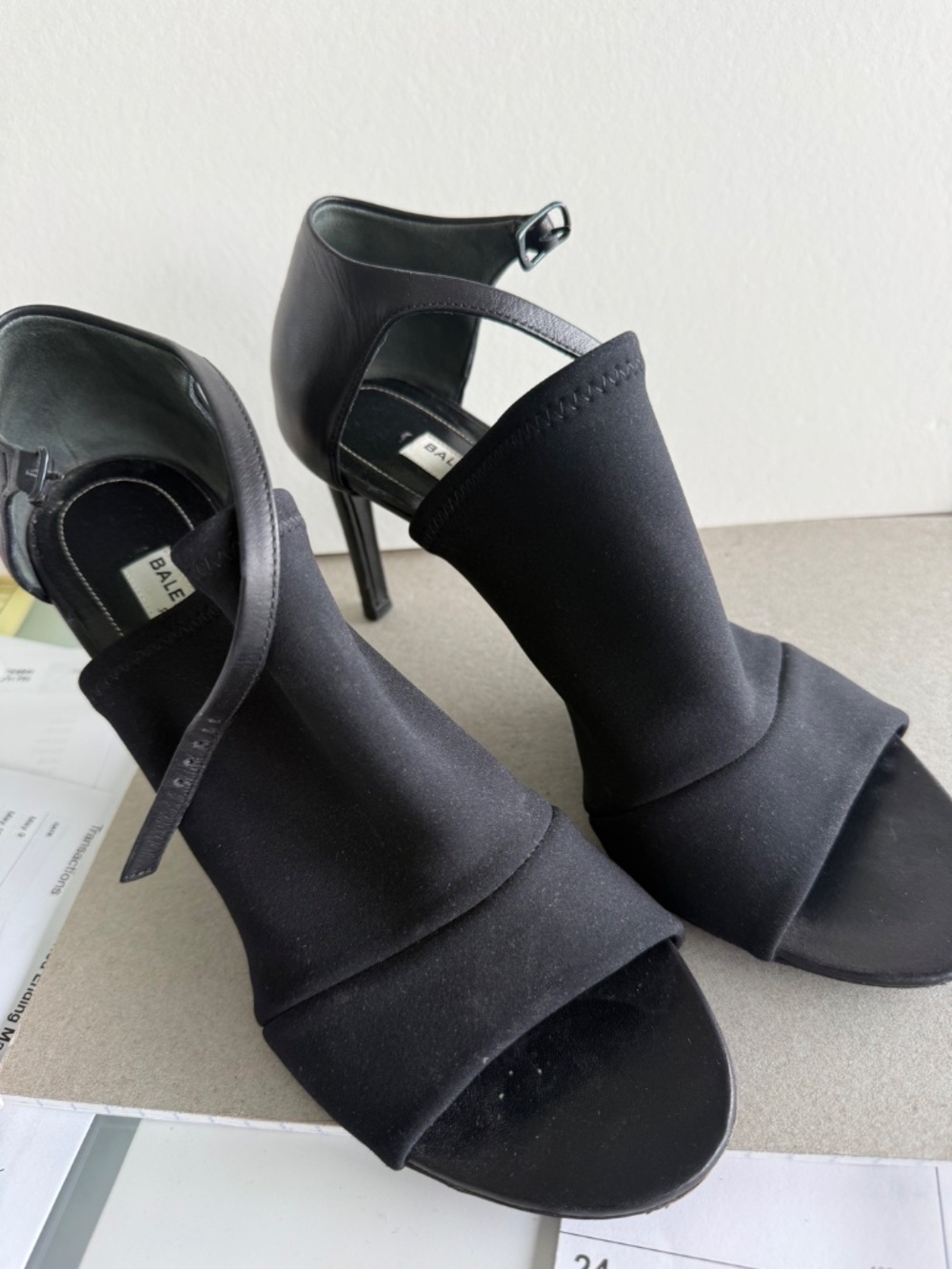 balenciago black neoprene and leather sandal - Picture 3 of 3
